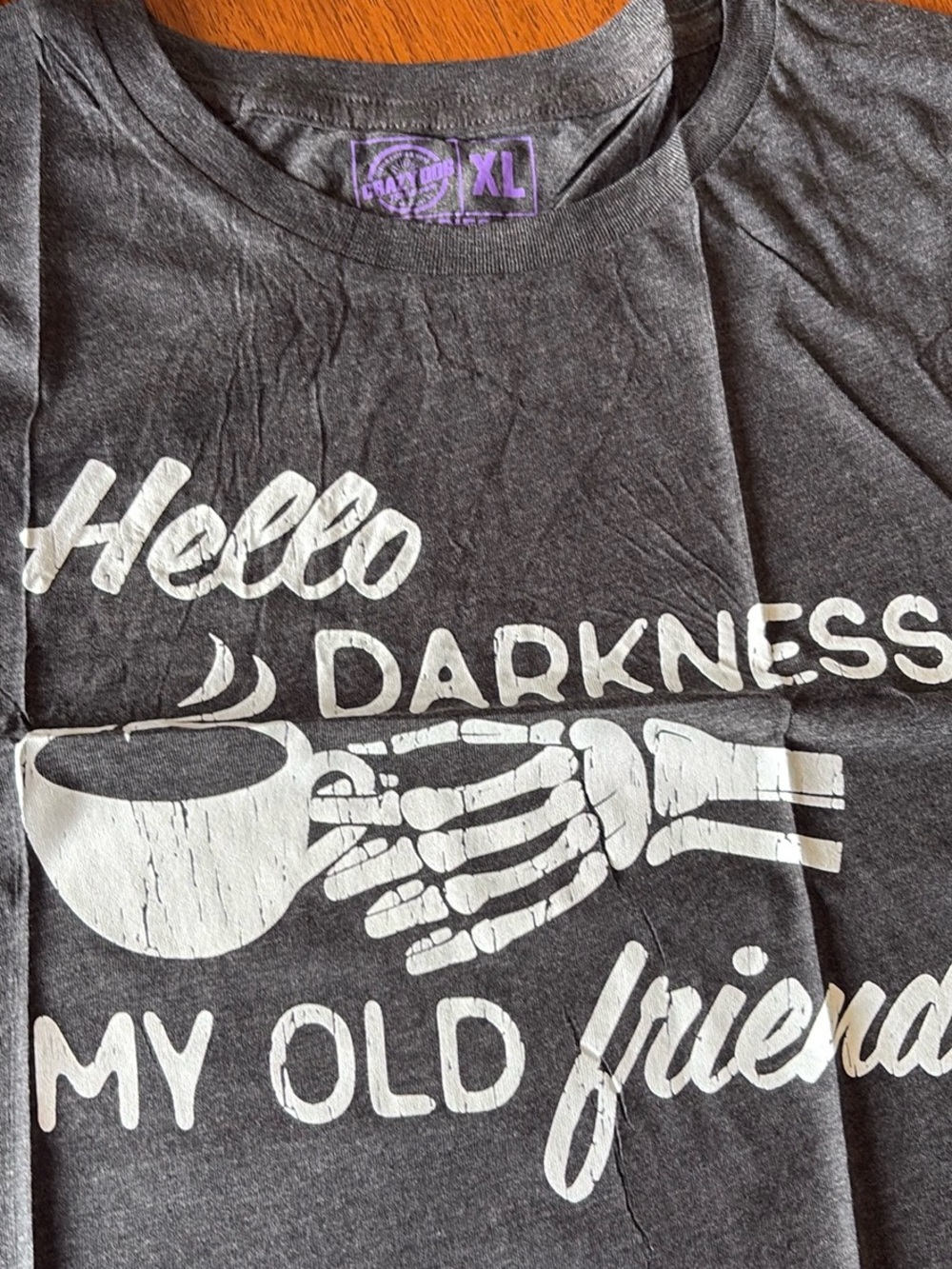 NWOT Crazy Dog T-Shirts Halloween "Hello Darkness My Old Friend" Graphic Tee - Picture 5 of 5